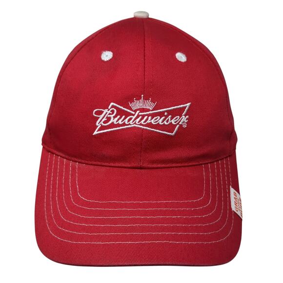 Budweiser Grab Some Buds Strapback Baseball Cap Red OS Adjustable K-Products - Picture 1 of 9